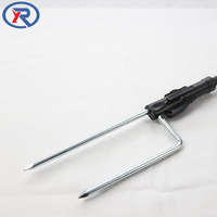 Filet de volaille en plastique de filet de clôture électrique rouge de 108cm x 50m pour le filet de poulet de mouton avec de doubles pointes simples