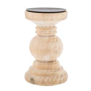 Porte-bougie en bois artisanal pour intérieurs traditionnels, rehaussant la décoration de table avec une éclairage naturel et élégant - Product Image 2