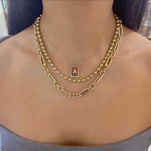Colliers à chaîne de perles de 5 mm, fermoir mousqueton minimaliste, longueur personnalisable, bijoux fins à superposer, or massif 14K 18K, prix d'usine - Product Image 3