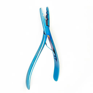 Pince à extensions capillaires 3 trous, pré-collée, antidérapante, en acier inoxydable, pour micro-anneaux, durable, usage professionnel en salon - Product Image 3