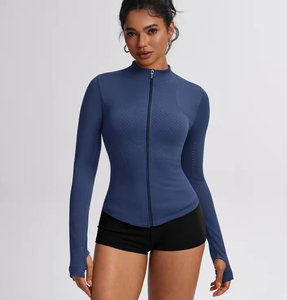 Ropa Deportiva para Mujer, Camiseta de Yoga sin Costuras de Color Sólido, Manga Larga, Top Corto para Entrenamiento, Secado Rápido, Transpirable, Conjuntos de Yoga - Product Image 6