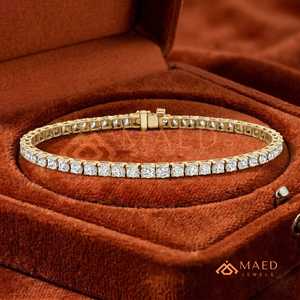 สร้อยข้อมือเทนนิสโมอิสซาไนต์ทรงเจ้าหญิงชุบทอง 18K สำหรับผู้หญิง เครื่องประดับแฟชั่น ของขวัญแต่งงาน สไตล์หรูหรา - Product Image 4