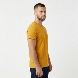 T-shirt en coton pour homme, 240 g/m², coupe oversize, épaules tombantes, manches courtes, uni, style hip-hop, col rond - Product Image 4
