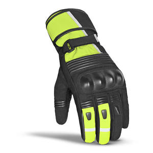Guantes de Motociclismo SAAR INDUSTRIES al por Mayor, Personalizables, con Cierre de Gancho y Bucle, de Cuero PU, con Acolchado de Nailon Fluorescente en la Palma - Product Image 4