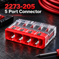 Connecteur de câblage à enfoncement transparent compact, borne de distribution électrique, raccordement solide 24A 450V 2273-202 203 204 205 208