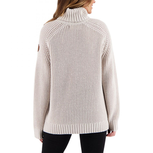 เสื้อสเวตเตอร์ไหมพรมคอกลม แขนยาว สำหรับผู้หญิง ทำจากขนสัตว์ 100% ระบายอากาศได้ดี สไตล์วินเทจ สวมใส่สบาย เหมาะสำหรับฤดูหนาว สีพื้น ถักด้วยมือ - Product Image 3