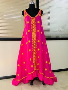 Elegante Vestido Maxi Bohemio de Verano para Mujer, en Oferta, con Dobladillo Asimétrico, Bordado Paisley Aari, Estilo Flare, Sexy, para la Playa - Product Image 2