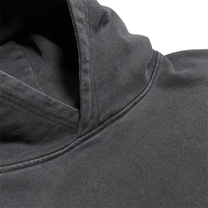 Sudadera con capucha vintage personalizada al por mayor, estilo desgastado, corta, oversize, con bordado, de tejido grueso y lavado ácido para hombre - Product Image 4