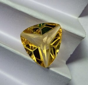 Pierre précieuse naturelle en citrine, coupe fantaisie Trillion, pierre lâche de haute qualité pour la fabrication de bijoux, conception de pendentif et de bague - Product Image 4