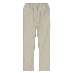 Custom Quality High Men's Cotton Linen Button Fly Loose Fit <b>Winter</b> Breathable Lightweight Casual Solid Color <b>Trousers</b> Fitness - Product Image 6