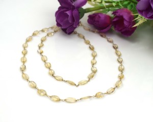Collier de luxe pour femme plaqué or 18 carats avec perles et citrine goutte d'eau, idéal pour le quotidien, les fêtes ou comme cadeau - Product Image 2