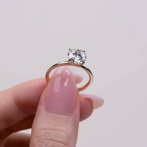 2.00 ct Round Cut Lab Grown <b>Diamond</b> Solitaire Ring 18K/14K/10K Yellow Gold Minimalist Engagement Wedding Fine <b>Jewelry</b> Wholesale - Product Image 2