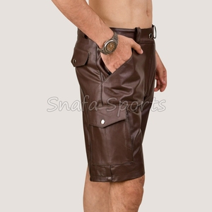 กางเกงขาสั้นหนังผู้ชายคุณภาพสูงขายดี สำหรับออกกำลังกายและสวมใส่ลำลอง กำลังขายดี - Product Image 4