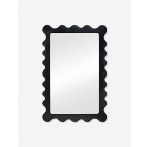 Espejo de Pared Rectangular Moderno de Hierro Negro con Marco de Alambre Ondulado, Decoración para Baño y Sala de Estar, Marcos para Espejos - Product Image 3