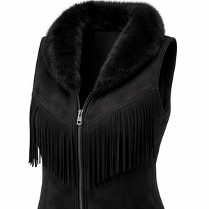 Chaleco Cálido de Piel Sintética Tejida Negra Personalizado al por Mayor para Mujer - Proveedor Directo de Fábrica OEM - Product Image 4