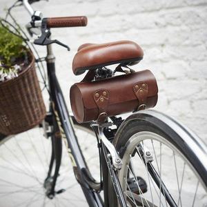 Bolsa de almacenamiento de cuero hecha a mano para SILLÍN de bicicleta, marco de tubo trasero delantero, bolsas de bicicleta, bolsa de cuero para bicicleta, producto OEM y FBA - Product Image 3