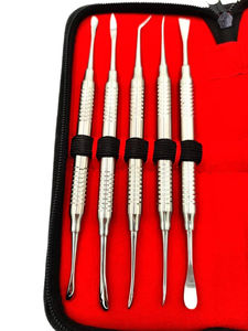 Juego de Curetas Gracey Manuales Reutilizables de Acero Inoxidable Quirúrgico Dental de 7 Piezas con Empuñadura Moleteada, Kit de Instrumentos Clase I Shuja Surgico - Product Image 5
