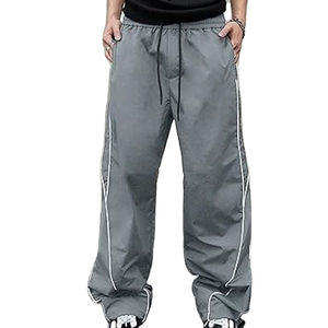 Custom Wholesale Mens Baggy Windbreaker Pants Streetwear Hip Hop Loose Fit Side Stripe <b>Techwear</b> Joggers Waterproof Track Pants - Product Image 1