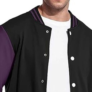 Custom Geometric Patchwork Stand Collar Wool Varsity <b>Jacket</b> for <b>Men</b> <b>Baseball</b> <b>Jacket</b> with Graffiti Design - Product Image 4