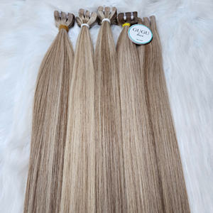 Extensions de cheveux naturels vietnamiens bruts de qualité supérieure, super double drawn, lisses comme des baguettes, à bandes adhésives, couleur personnalisée, du fabricant. - Product Image 1