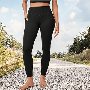 Leggings Transpirables de Spandex/Nylon de Punto Grueso, Pantalones Deportivos de Cintura Elástica para Mujer, con Bolsillos Laterales, Última Tendencia - Product Image 5