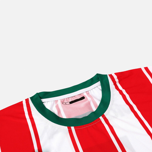 Conjunto de Camiseta de Fútbol a Rayas Rojas y Blancas para Hombre, Uniforme Deportivo Transpirable de Poliéster de Manga Corta, Ajuste Atlético para Todas las Temporadas - Product Image 3