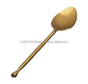 Cuchara de cena de mesa con mango martillado dorado mate de acero inoxidable personalizado de primera calidad - Product Image 6