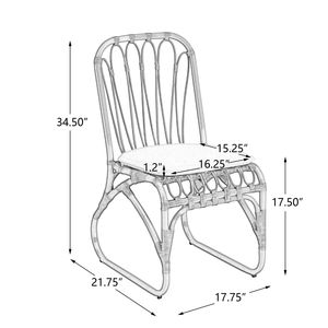 Set da Pranzo Moderno da Esterno 5 Pezzi per 4 Persone, Tavolo Quadrato in Legno di Acacia con 4 Sedie in Rattan, Mobili da 82,5 cm per Patio, Terrazza e Giardino - Product Image 5