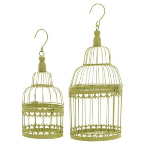 Cage à oiseaux ronde en fil de fer avec cadre métallique décoratif, style classique, suspendable, pour usage intérieur, couleur unie - Product Image 4
