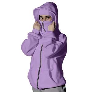 Sudadera con capucha doble OEM para mujer, de poliéster y algodón, con cremallera completa, estilo casual urbano, corte holgado y cómodo. - Product Image 1