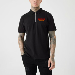 Polo de hombre OEM con cremallera, estilo gofrado, lavado y desgastado, 350 g/m², estilo urbano, unisex - Product Image 1