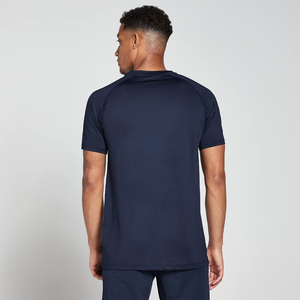 T-shirt de sport pour homme à manches raglan 100% polyester, logo personnalisé, séchage rapide, respirant, vêtements de sport, entraînement, course à pied, fitness - Product Image 2
