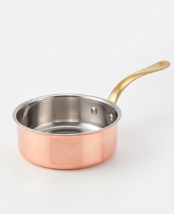 Copper Sauce <b>Pan</b> With Stainless Steel Lining And Zinc Alloy <b>Handle</b> Minimalist Design For Gas Use And Induction Cooker - Product Image 1