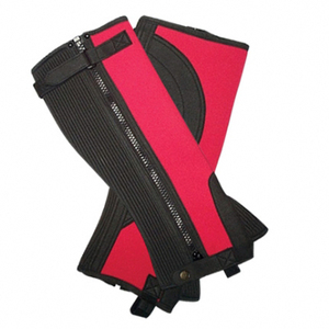 <b>Half</b> Synthetic Leather Genuine Leather English Horse Riding <b>Chaps</b> Durable Equestrian Leg Protection for Training Show - Product Image 4