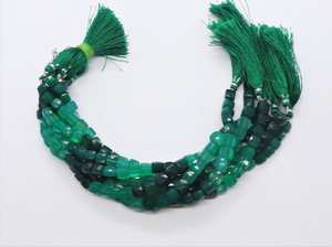 Cuentas facetadas de ónix verde AAA de 6.5-7 mm, cuentas de ónix verde en forma de caja 3D, cuentas sueltas facetadas de ónix verde de 8 pulgadas - Product Image 2