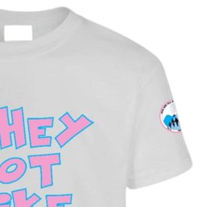 Camiseta Blanca de Manga Corta con Cuello Redondo y Estampado Gráfico Rosa, Ropa Casual para el Día a Día, Cómoda, Unisex - Product Image 5