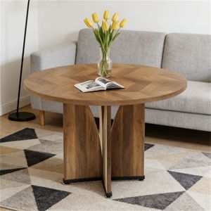 Tavolo da Pranzo Rotondo Stile Fattoria per Cucina e Soggiorno per Uso Quotidiano - Product Image 2