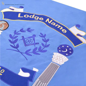 Nouvelle Arrivée : Bannières de Régalia Maçonniques Personnalisées Brodées avec Épingle de Sûreté, en Satin Premium, Finition à Franges Décoratives - Product Image 4