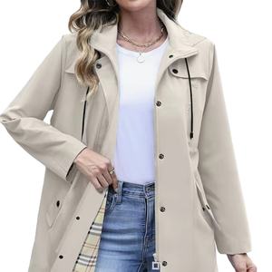 Abrigo Impermeable Largo con Capucha para Mujer, Uso Diario, Forrado, Cortavientos, Personalizado, Directo de Fábrica, Nueva Llegada, Bangladesh - Product Image 1