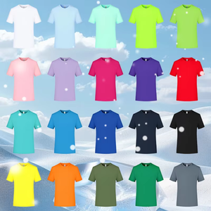 เสื้อยืดคอกลมแขนสั้นสีน้ำเงินทรงโอเวอร์ไซส์ ผ้าโพลีเอสเตอร์ถัก 100% แห้งเร็ว สปอร์ต สีพื้น เสื้อลำลองผู้ชาย - Product Image 6