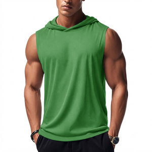 Blank Men Sleeveless <b>Hoodie</b> Cotton French Terry Fitness Training <b>Hoodie</b> Custom Apparel OEM ODM Factory Direct Sleeveless <b>Hoodie</b> - Product Image 5