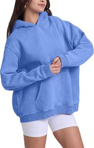 Vente en gros de sweats molletonnés épais 100% coton 360g sans cordon, service OEM, logo personnalisé, streetwear oversize pour l'hiver - Product Image 3