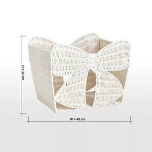 Bow beautiful storage basket white color for kid's decor made in Vietnam with wholesale price - Product Image 4