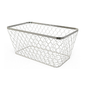 Rectangle Metal <b>Wire</b> <b>Storage</b> <b>Basket</b> With Handles Rustic Style Multi Purpose Neatening Organizer - Product Image 4