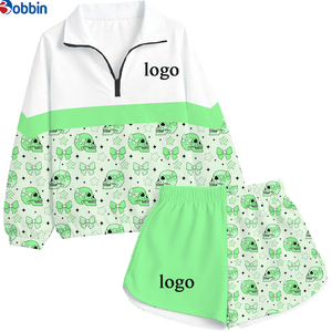 Summer Hip Hop Solid <b>Top</b> Tracksuits Sets Custom Casual 2Pcs Windbreaker Short Jacket Zip Cotton Streetwear Short Set Women - Product Image 4