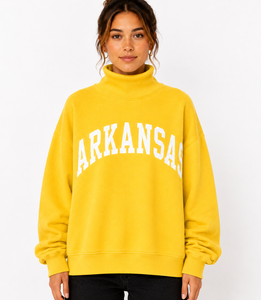 Suéter Oversize de Cuello Alto para Mujer con Logotipo Personalizado, de Felpa de Algodón Suave Lavado, de Alta Calidad, Manga Larga, para Otoño e Invierno - Product Image 4