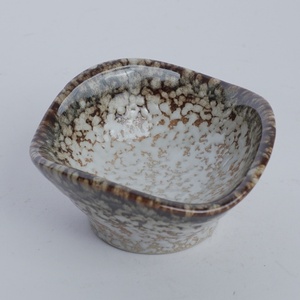 Cream Brown Modern Design Stoneware Square Ceramic Butter Plate Dishwasher Safe Reactive Glaze for Soy Sauce Dipping Sushi - Product Image 2