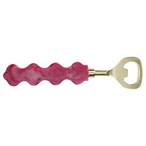 Wholesale Price Pink Marble Handle Gold Bottle Opener Luxury Beer Opener Premium Bar Tool Gift - Product Image 1