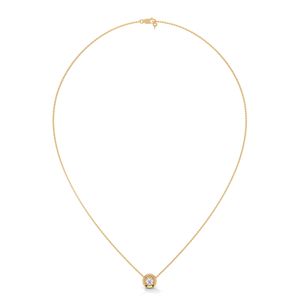 Collier minimaliste en or rose avec cinq diamants de laboratoire, pendentif de style raffiné pour femme - Product Image 4