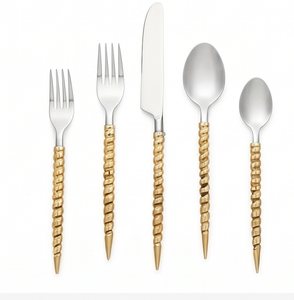 ชุดช้อนส้อม Royal Gold Drill Taper ดีไซน์ทันสมัย ผลิตจากสแตนเลส ใช้กับเครื่องล้างจานได้ เหมาะสำหรับงานแต่งงาน - Product Image 1